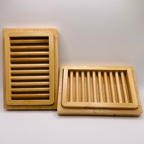 Dual-Layer Bamboo Soap Dish