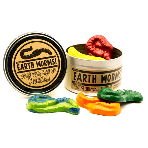Earth Worm Crayons │ 9 Pack Tin